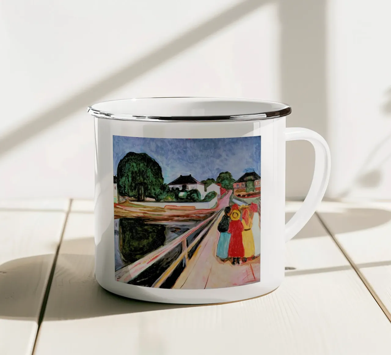 Munch - Girls on the Bridge tazza in smalto da ARTOTHEK