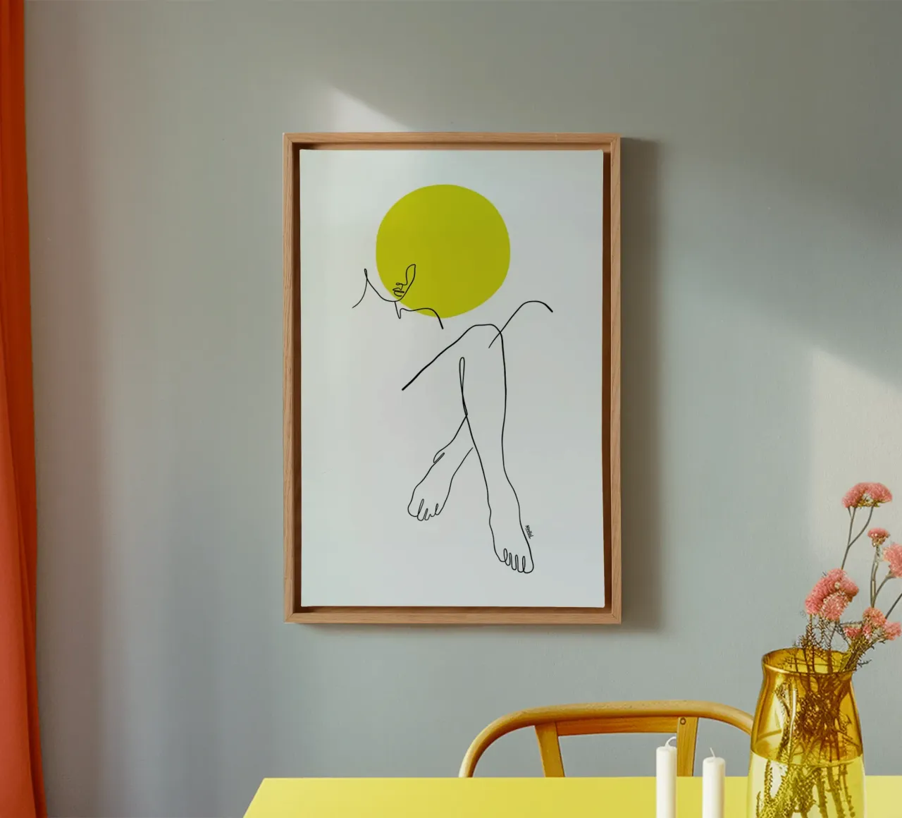 Sunshine canvas with Floater frame by Ninhol