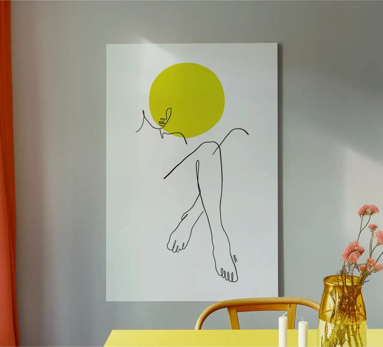 Sunshine canvas with Floater frame by Ninhol