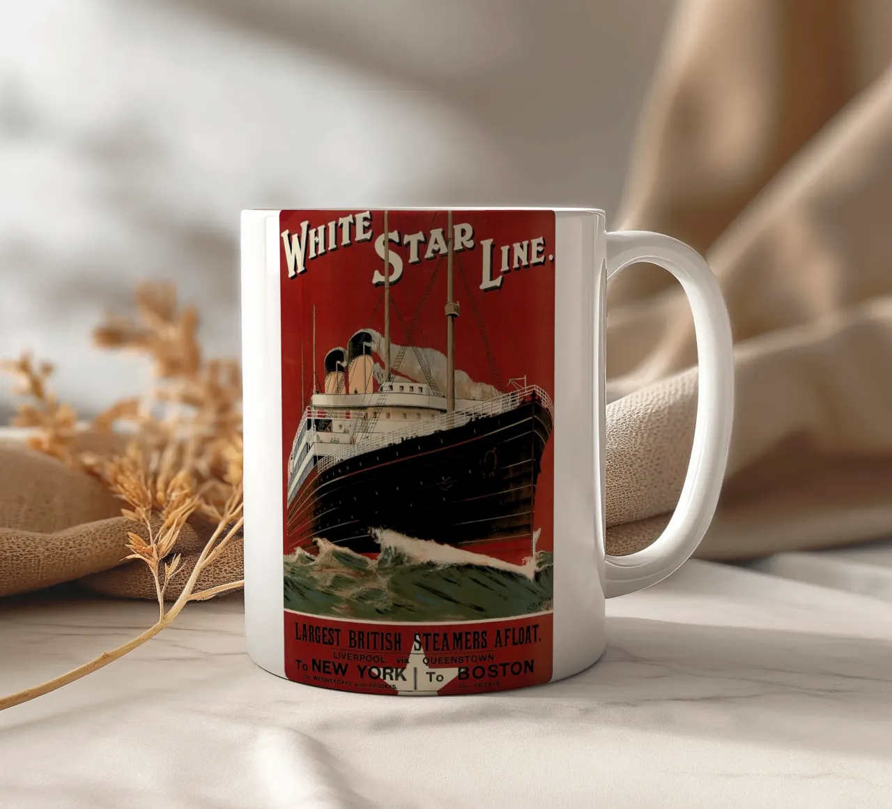 Donelly - Poster Advertising Routes to New York and Boston tazza in ceramica da ARTOTHEK