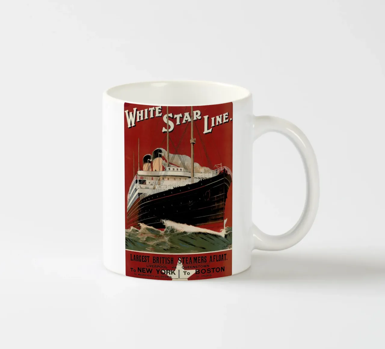 Donelly - Poster Advertising Routes to New York and Boston tazza in ceramica da ARTOTHEK