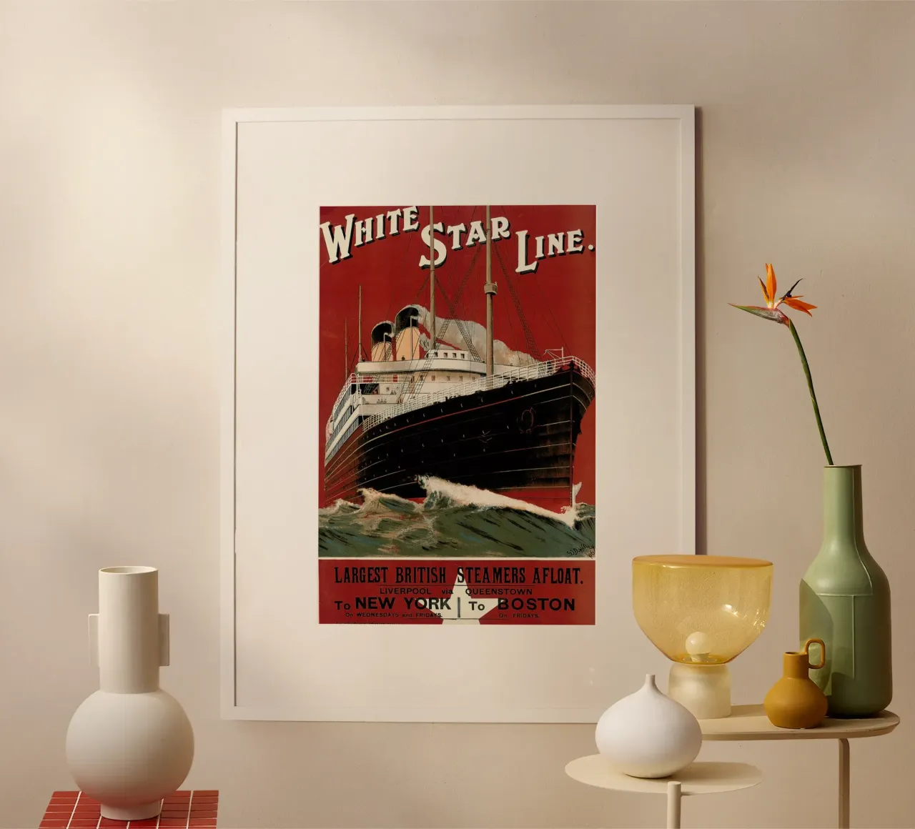 Donelly - Poster Advertising Routes to New York and Boston poster con telaio in alluminio da ARTOTHEK