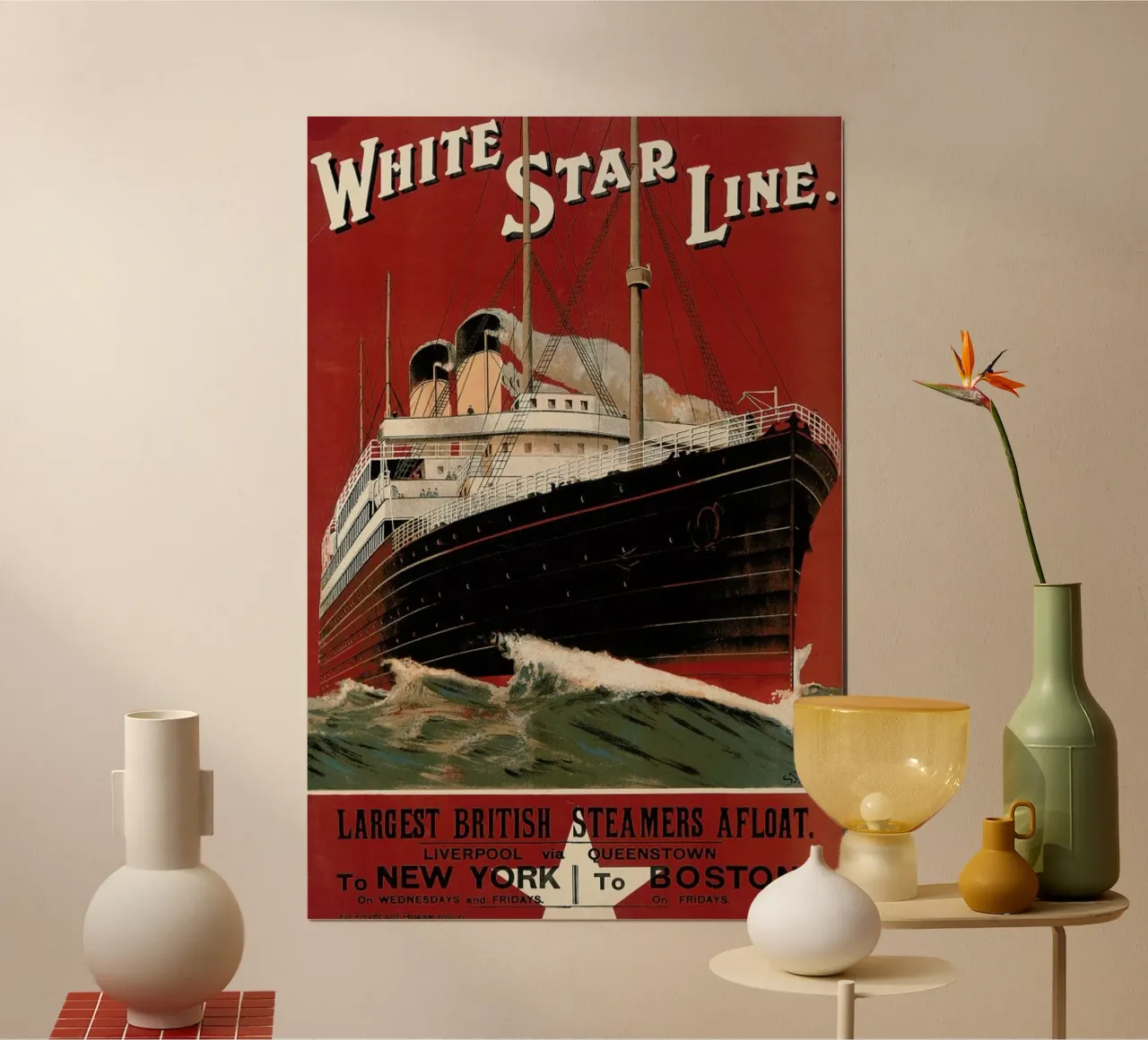 Donelly - Poster Advertising Routes to New York and Boston poster con telaio in alluminio da ARTOTHEK