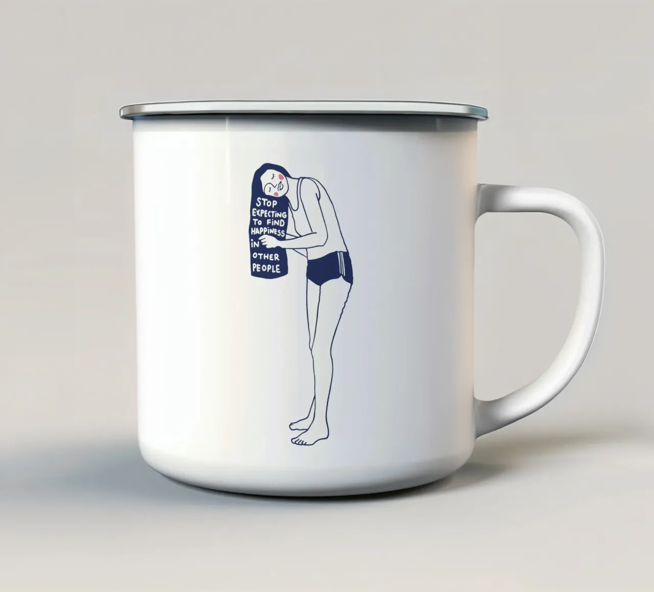 Happiness tazza in smalto da Ninhol