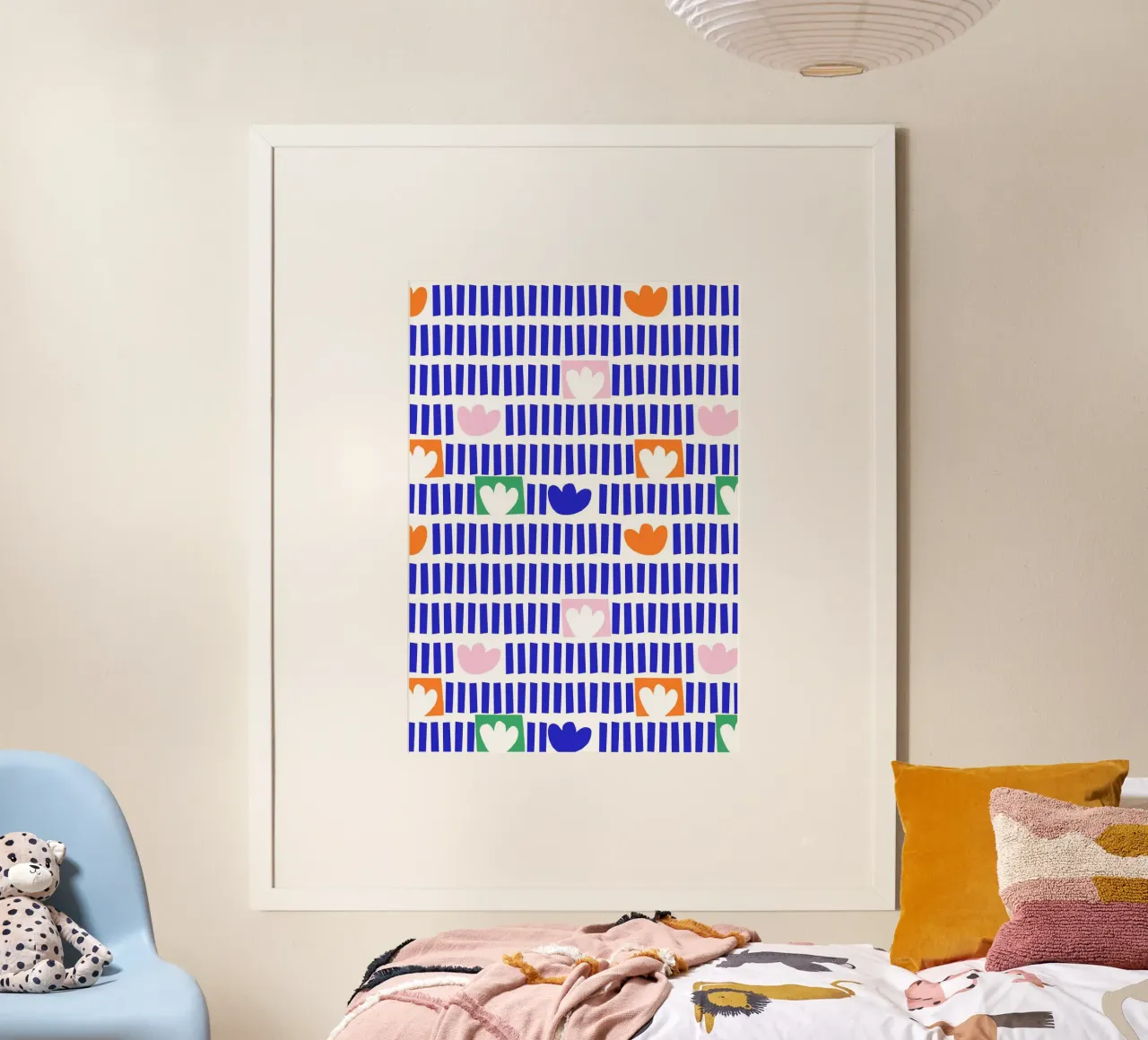 Blumen Abstrakt poster con telaio in legno da Lisa Jasmin Bauer
