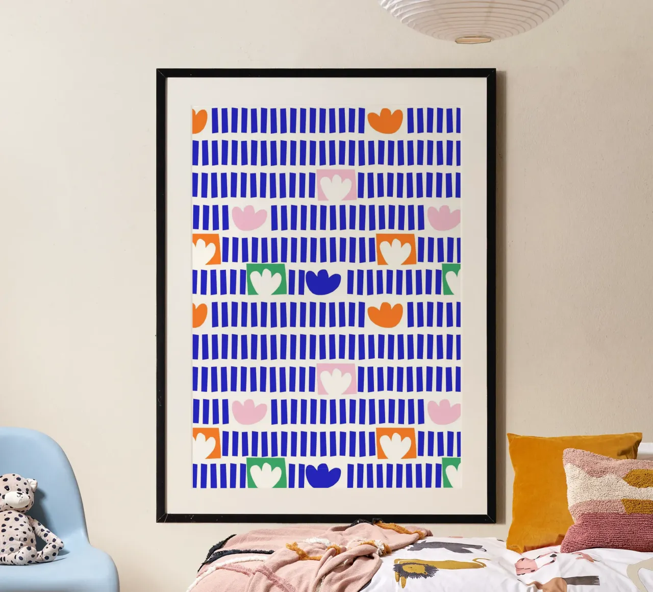 Blumen Abstrakt poster con telaio in legno da Lisa Jasmin Bauer
