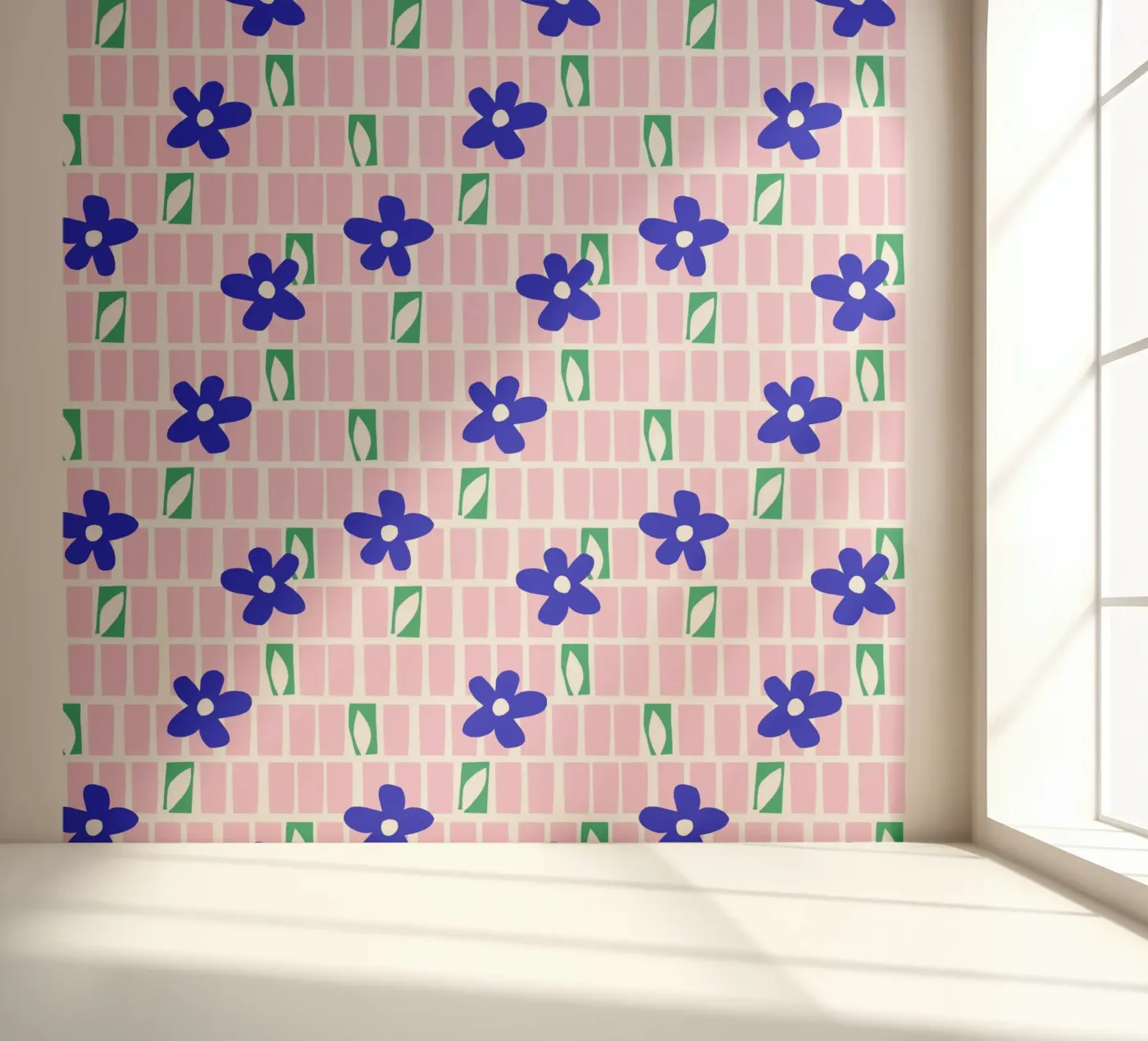 Blumen Grid fotobehang van Lisa Jasmin Bauer