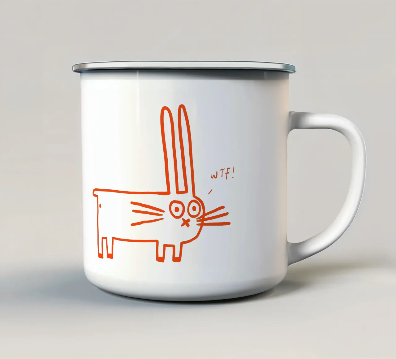 Lepre tazza in smalto da aucontraire