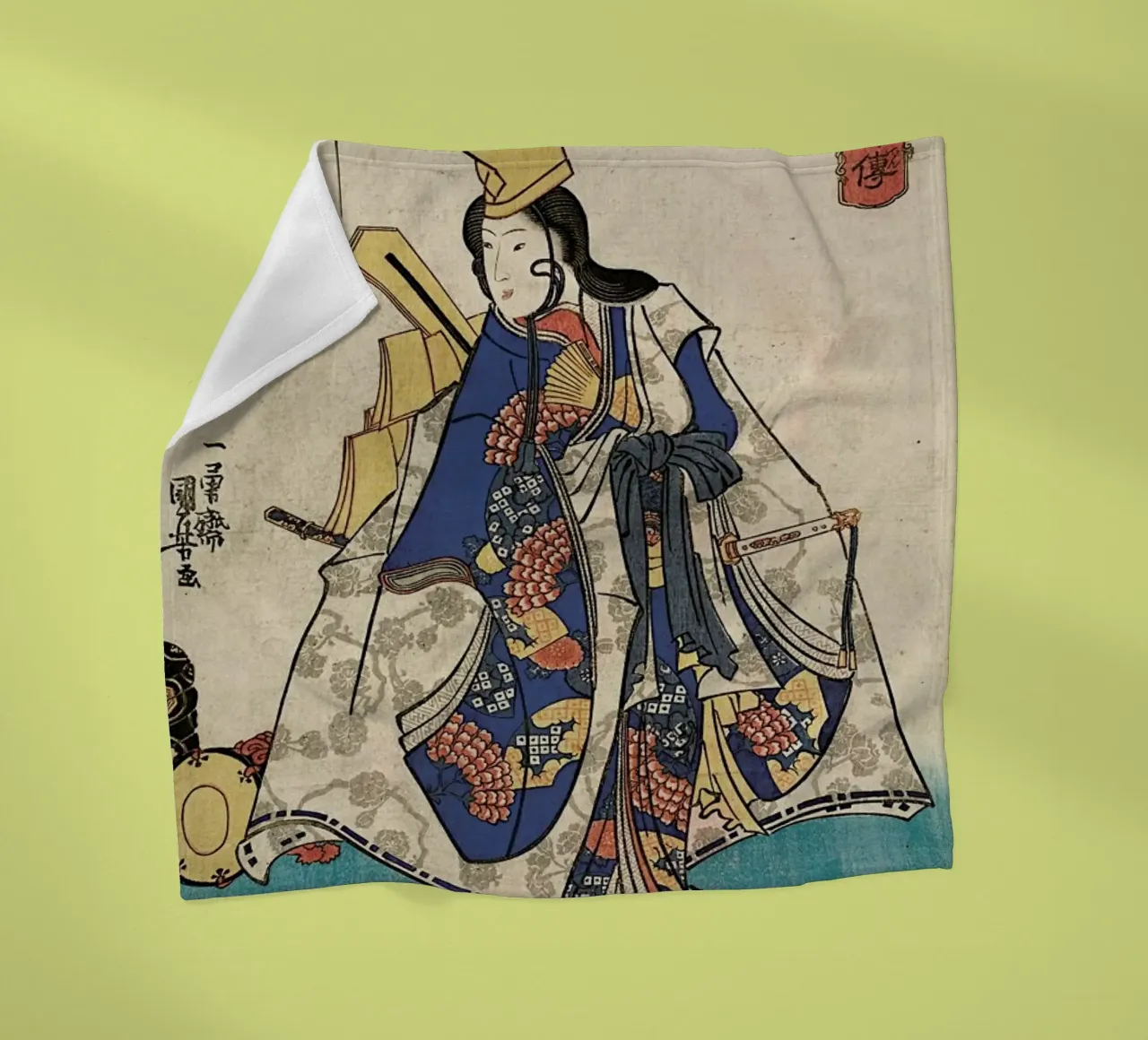 Kuniyoshi - Shirabyoshi Dancer Shizuka coperta in pile da ARTOTHEK