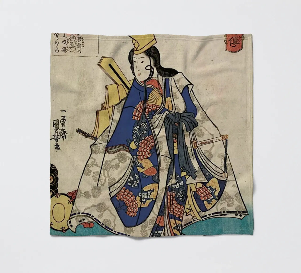 Kuniyoshi - Shirabyoshi Dancer Shizuka coperta in pile da ARTOTHEK