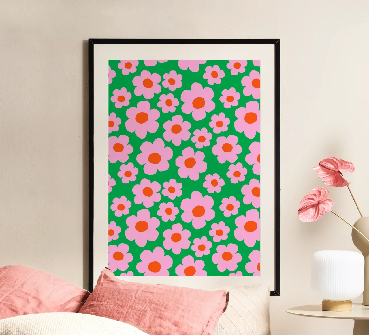 Vibrant Spring Grün poster con telaio in legno da Lisa Jasmin Bauer