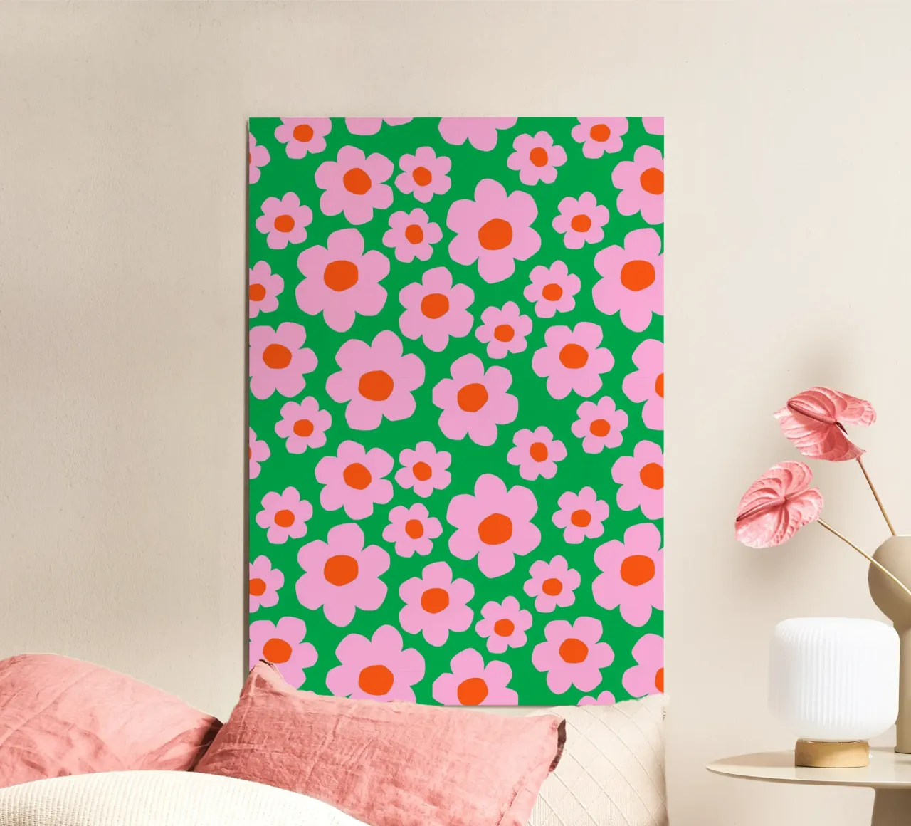 Vibrant Spring Grün poster con telaio in legno da Lisa Jasmin Bauer