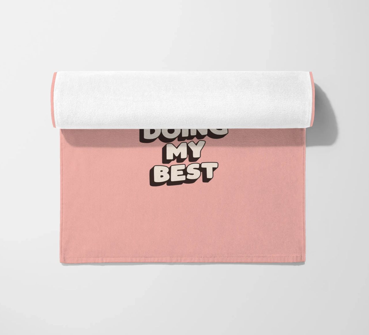 Bit of a Mess But Doing my Best Typography Print Peach Pink beach towel by THE MOTIVATED TYPE