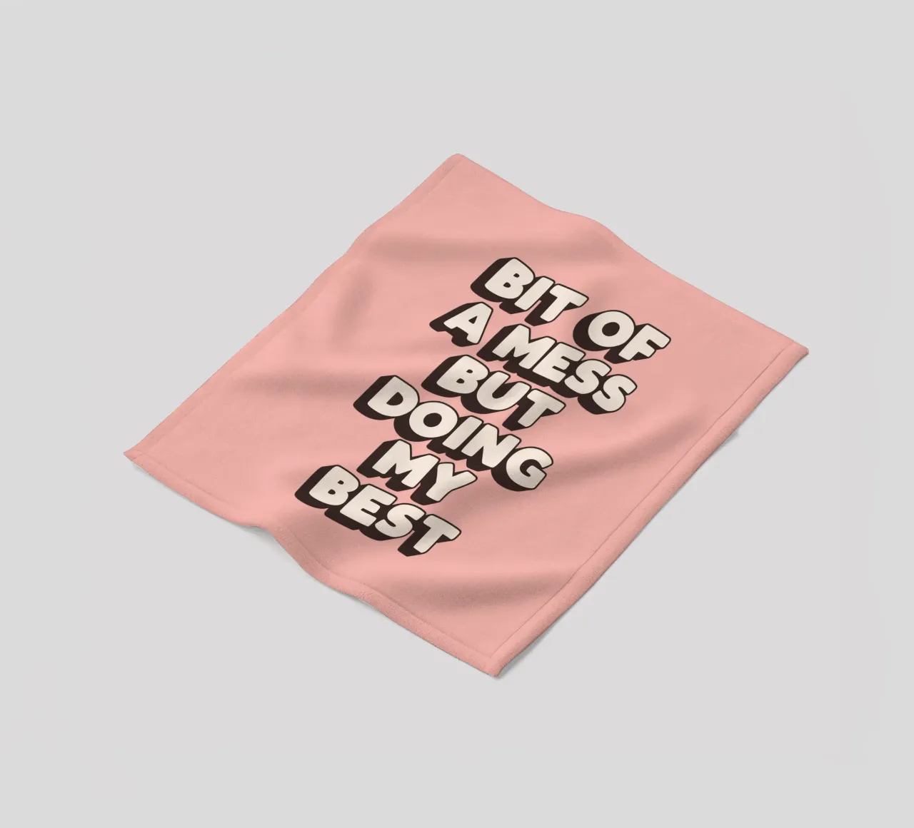 Imprimé typographique "Bit of a Mess But Doing my Best" (Un peu de désordre mais je fais de mon mieux) Peach Pink plaid polaire de THE MOTIVATED TYPE