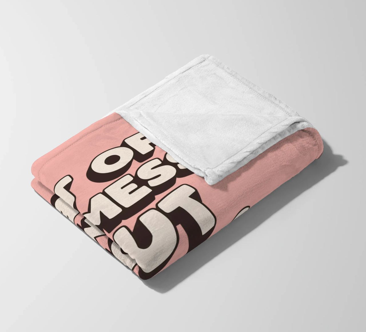 Bit of a Mess But Doing my Best Typography Print Peach Pink fleece blanket by THE MOTIVATED TYPE