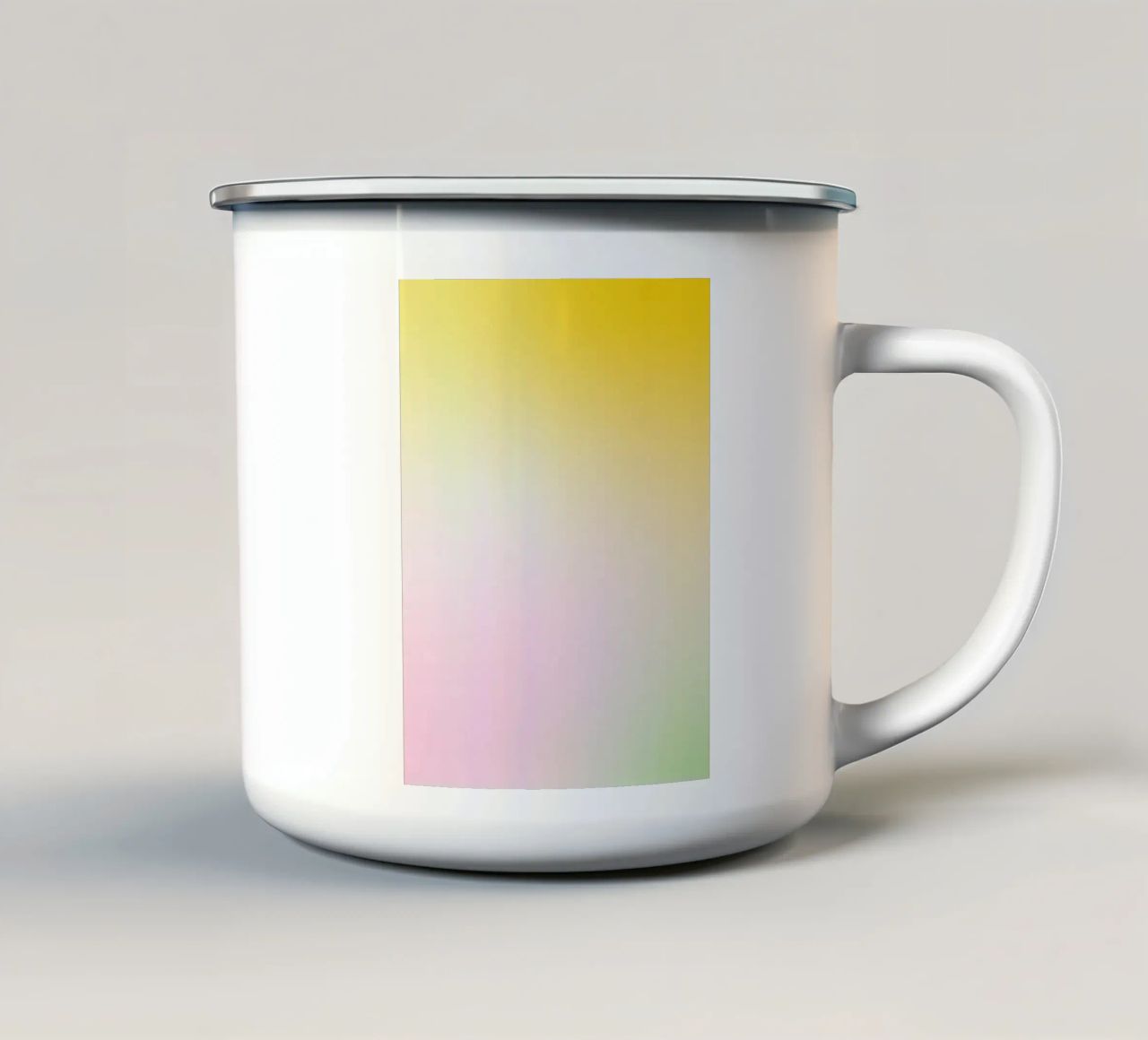 Zachte lentebloem met kleurverloop emaille mok van Katja Stehle Design