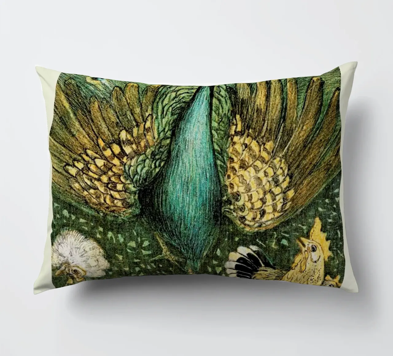 Van Hoytema - Pauw Met Kippen cuscino da Vintage by JUNIQE