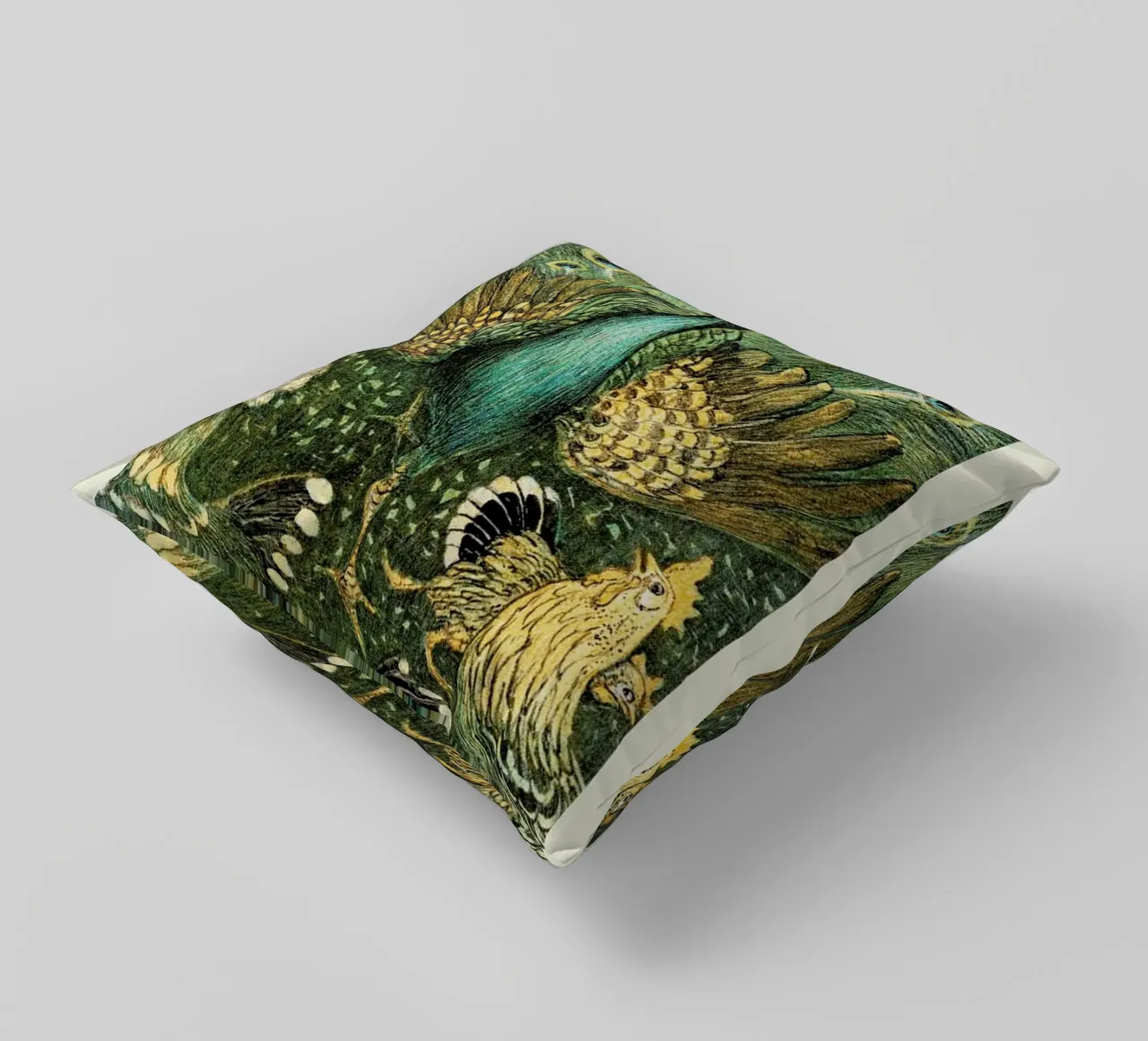 Van Hoytema - Pauw Met Kippen cuscino da Vintage by JUNIQE