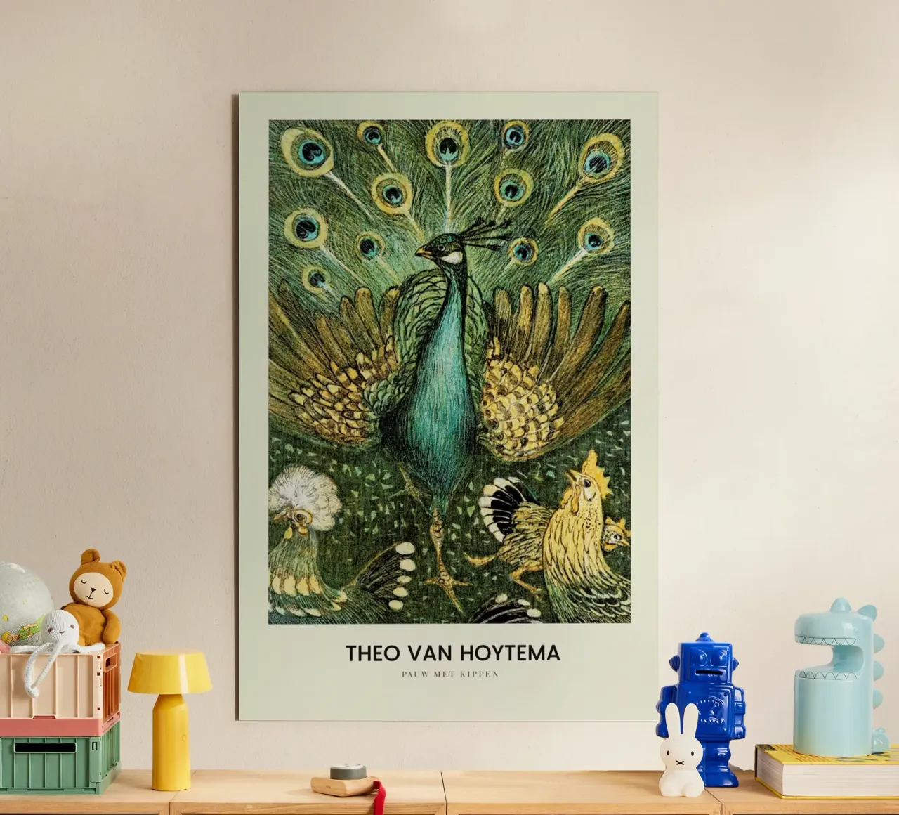 Van Hoytema - Pauw Met Kippen alluminio dibond da Vintage by JUNIQE