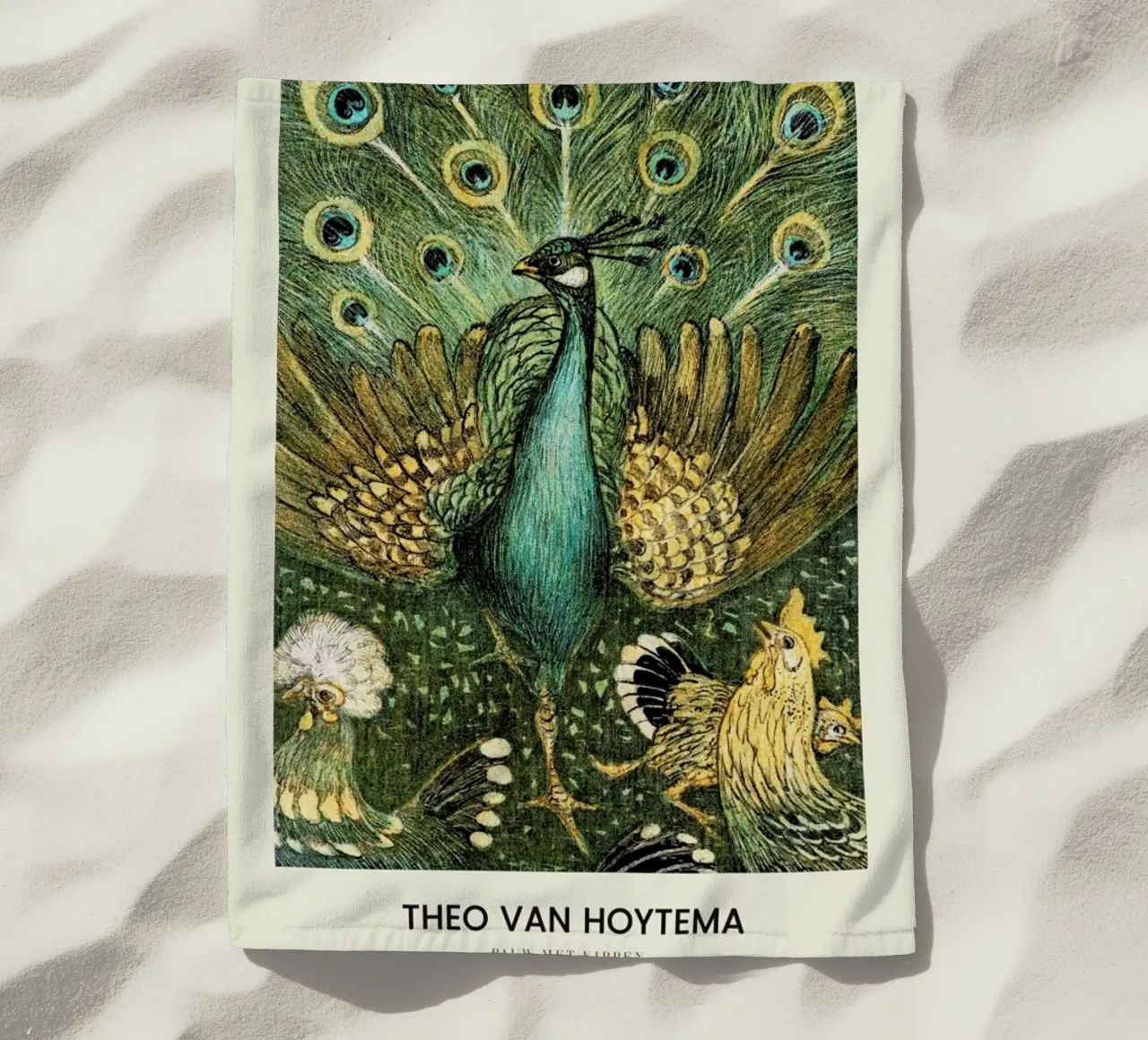 Van Hoytema - Pauw Met Kippen telo mare da Vintage by JUNIQE