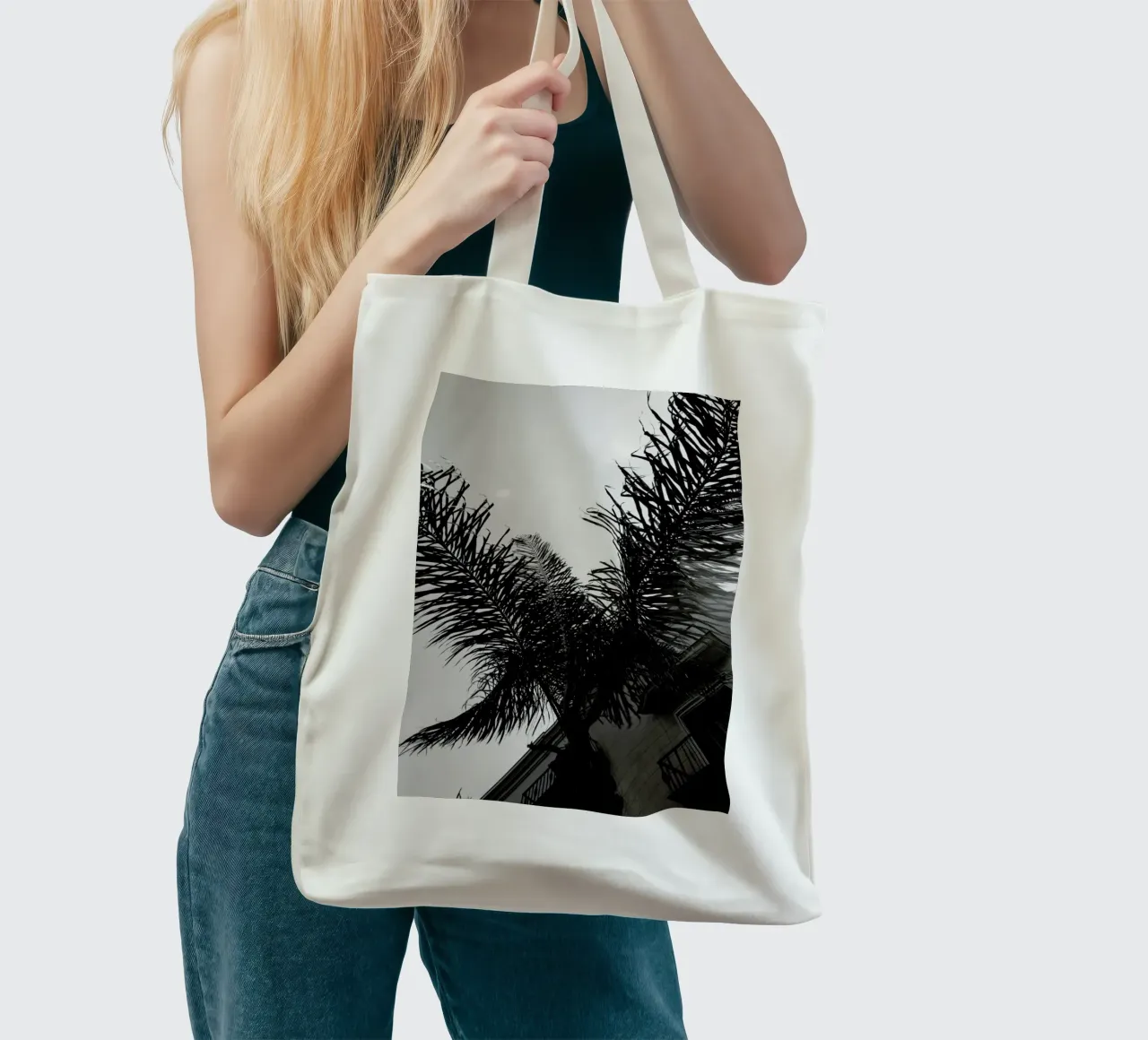 Palms — Barcelone Streets borsa in juta da Sebastian Hilgetag