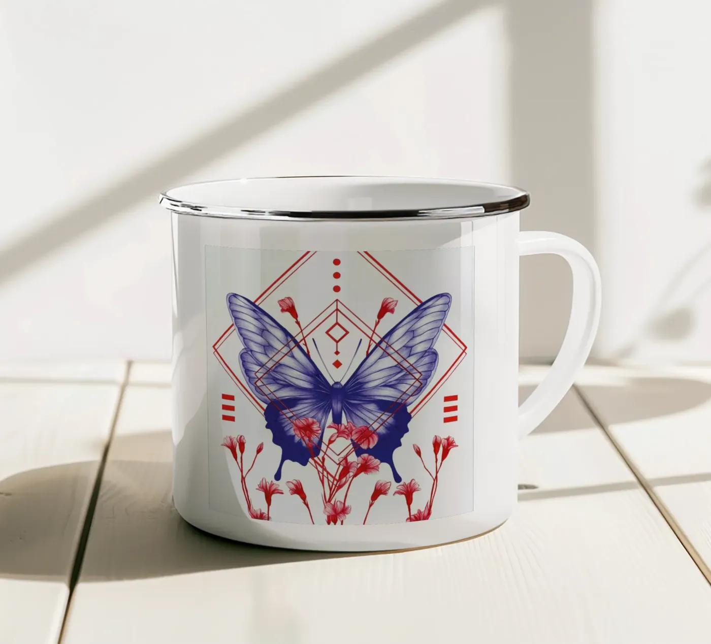 Evolution 1 enamel mug by The White Deer