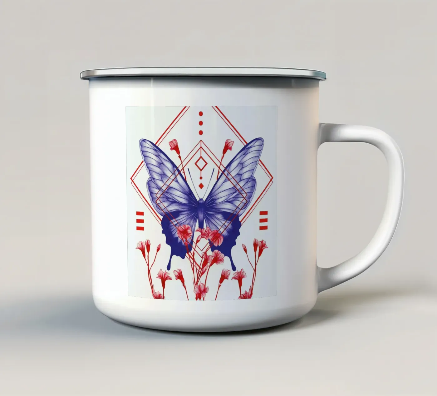 Evolution 1 enamel mug by The White Deer