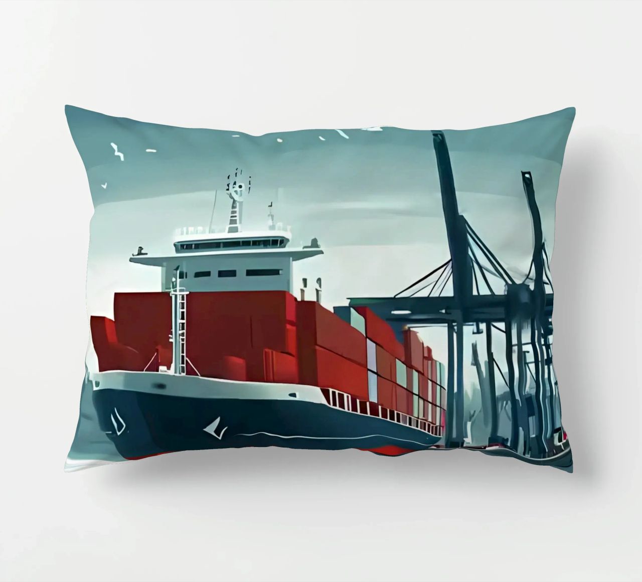 nave container gru portuali barca a vela cuscino da Matthew W Smith