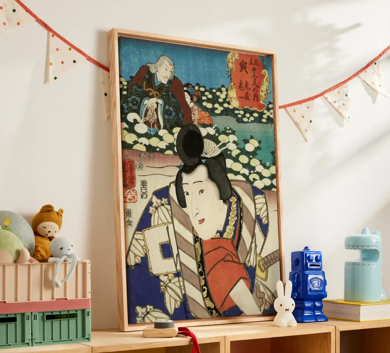 Kuniyoshi - The Sign of the Tiger: Torazo and Kiichi tela con Cornice a cassetta da ARTOTHEK