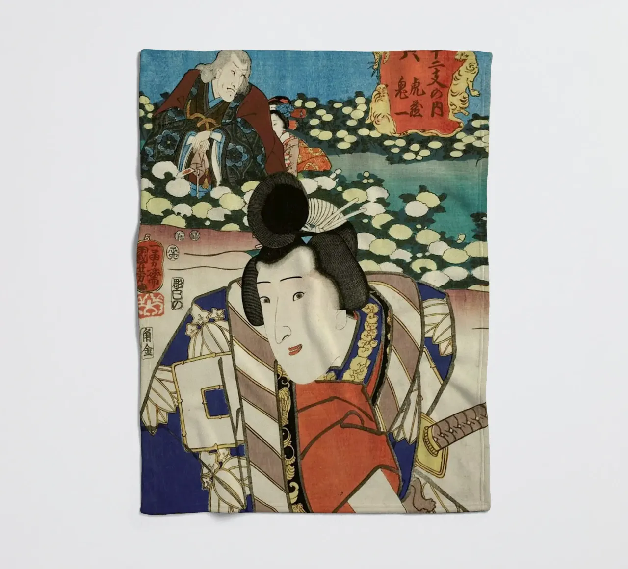 Kuniyoshi - The Sign of the Tiger: Torazo and Kiichi coperta in pile da ARTOTHEK