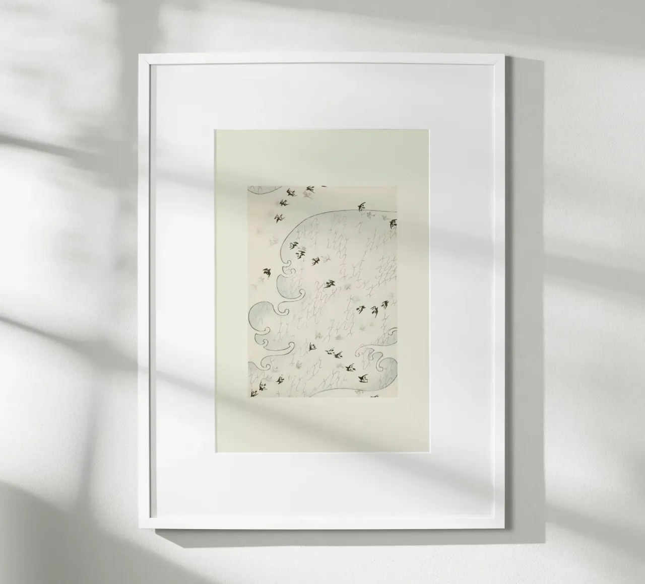 Shin-Bijutsukai - Flight Over Water poster con telaio in alluminio da Vintage by JUNIQE
