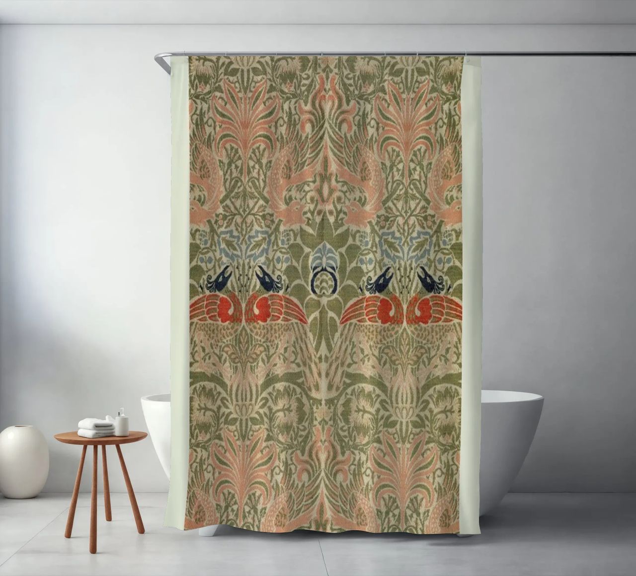 William Morris - Peacock And Dragon rideau de douche de Vintage by JUNIQE