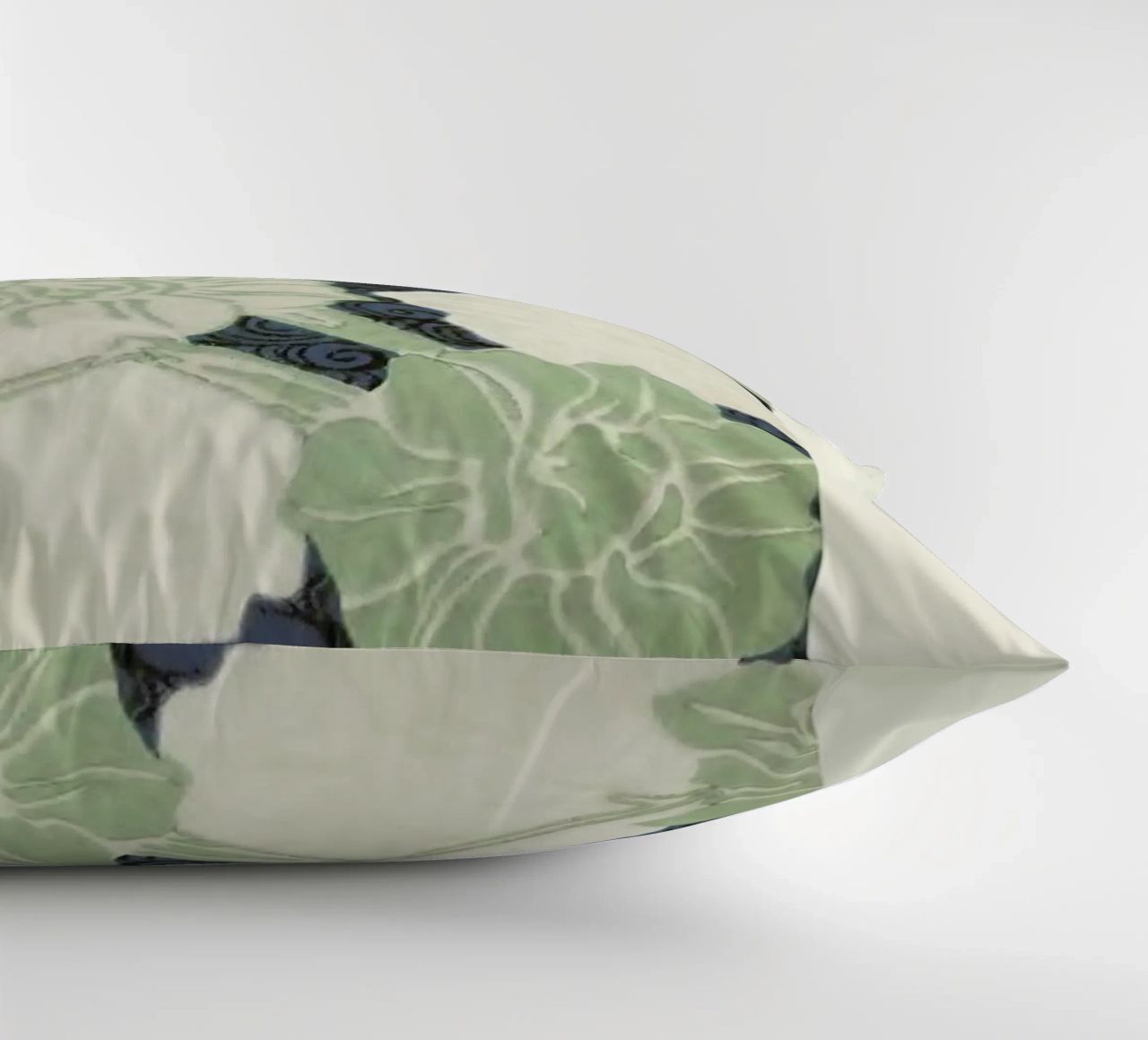 Shin-Bijutsukai - Green Florals decorative cushion by Vintage by JUNIQE