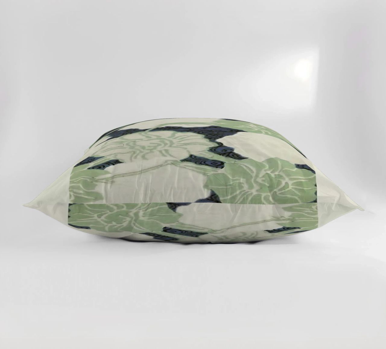 Shin-Bijutsukai - Green Florals decorative cushion by Vintage by JUNIQE
