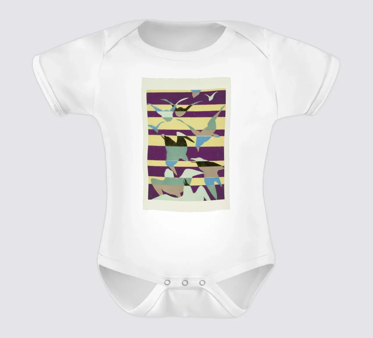 Shin-Bijutsukai - Linear Flight body neonato maniche corte da Vintage by JUNIQE