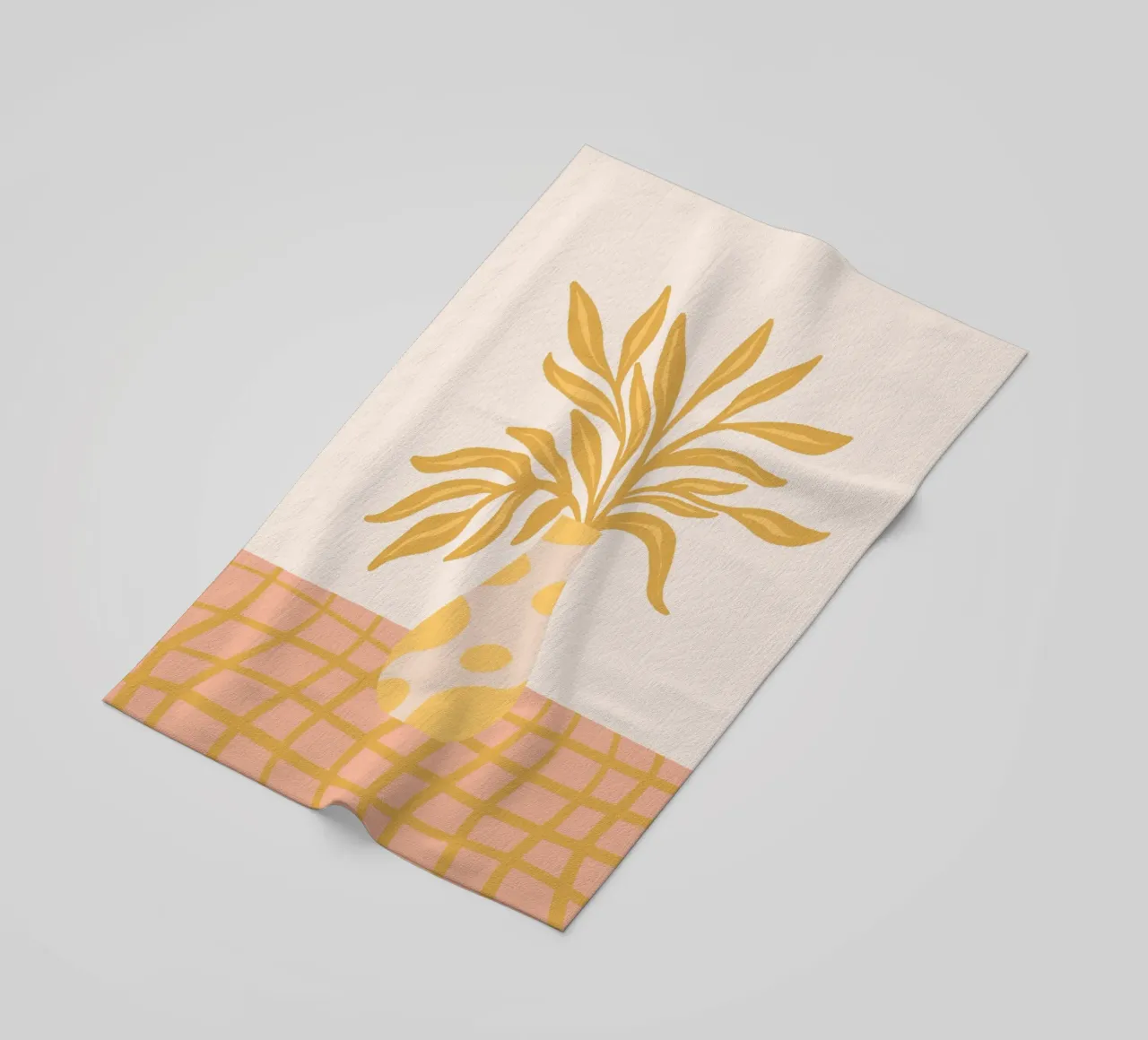 Bright floral vase beach towel by Wackapacka