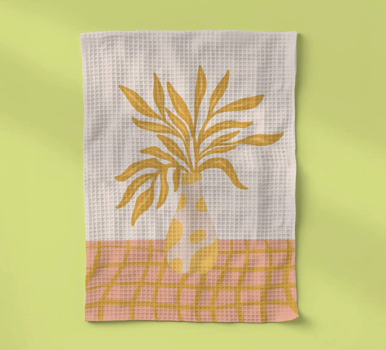 Bright floral vase tea towel by Wackapacka