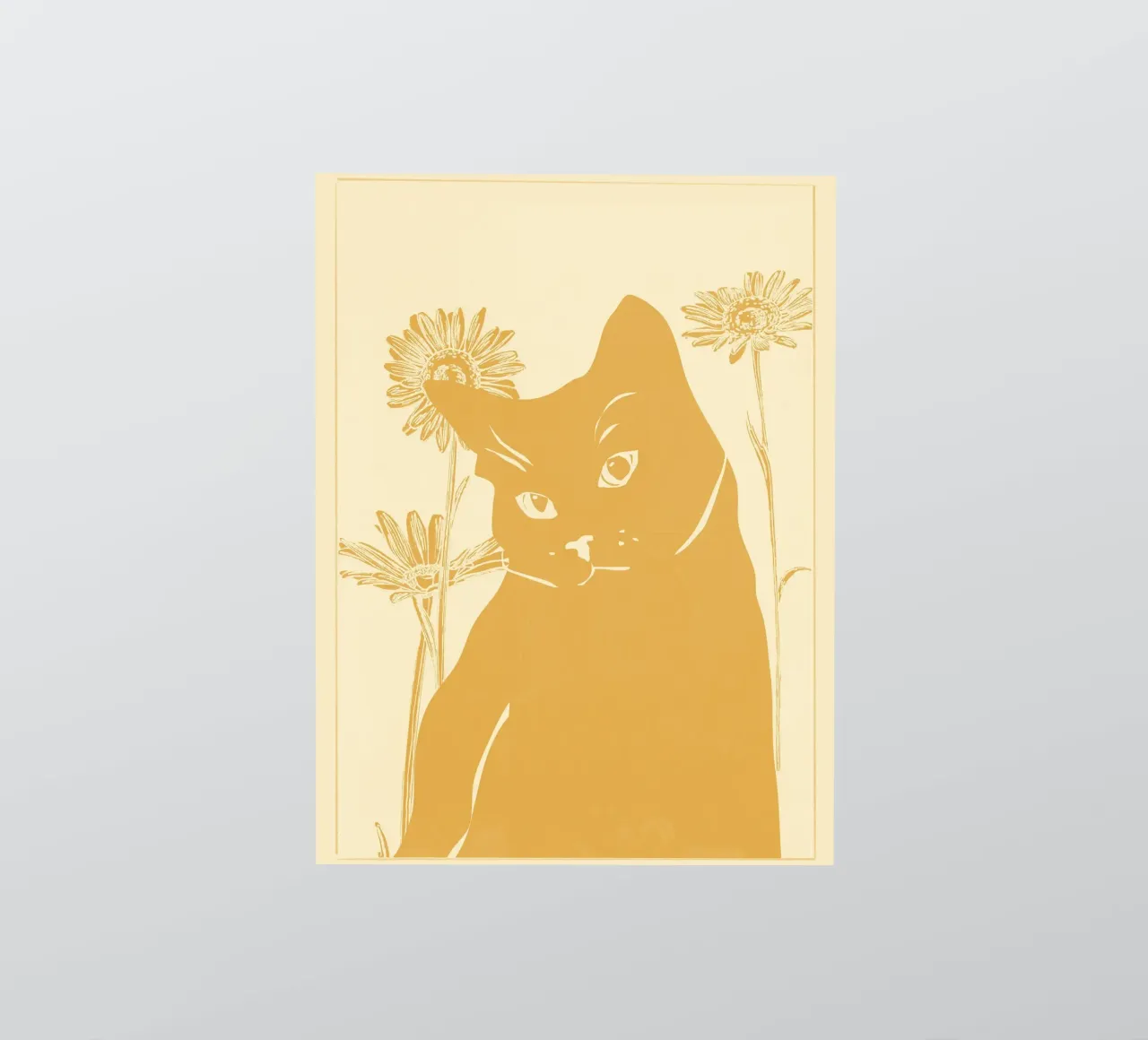 Chat jaune autocollant de ThingDesign