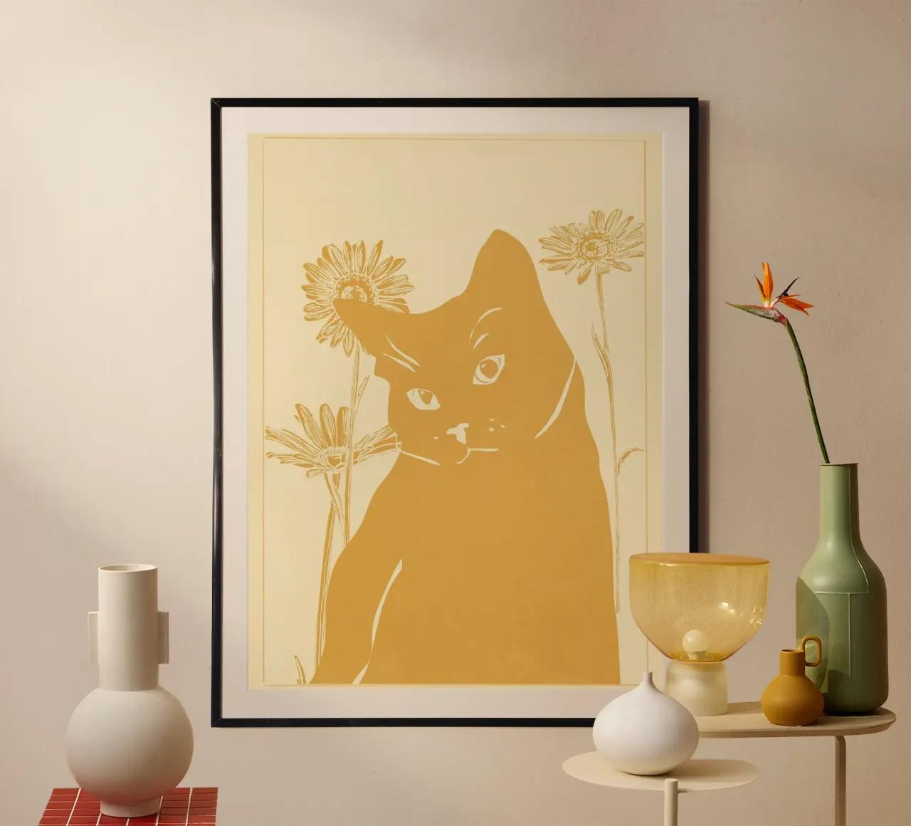 Gatto giallo poster da ThingDesign