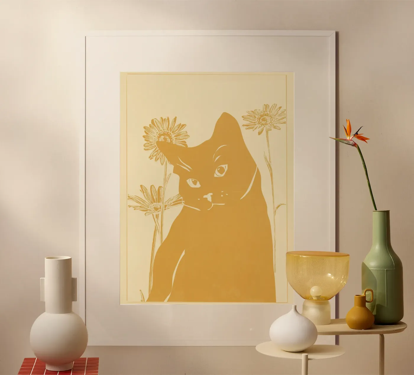 Gatto giallo poster da ThingDesign