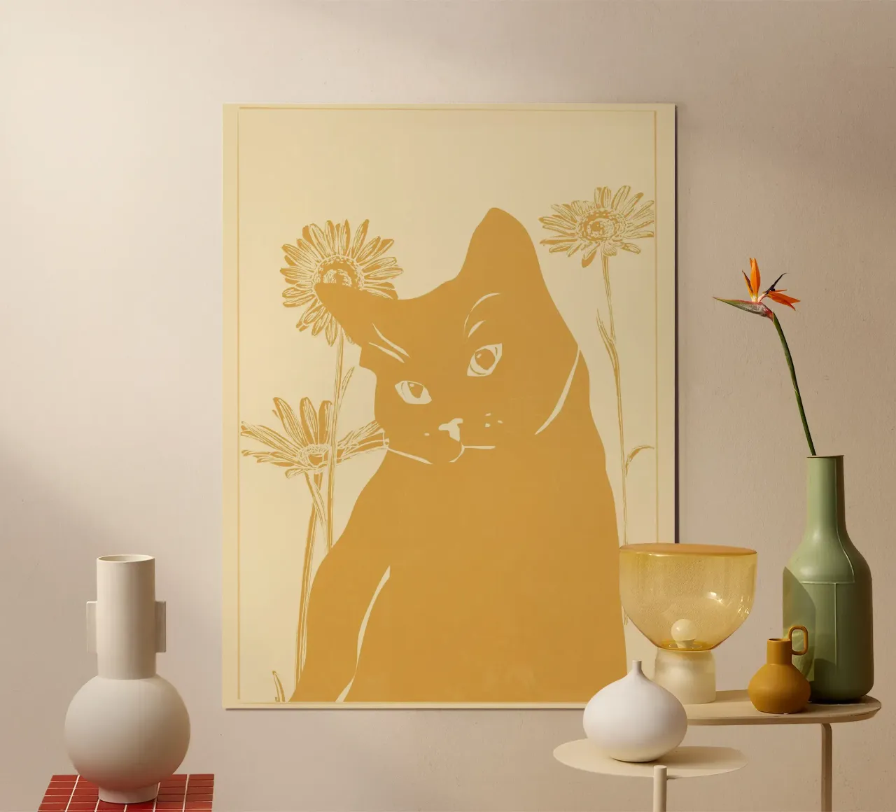Gatto giallo poster da ThingDesign