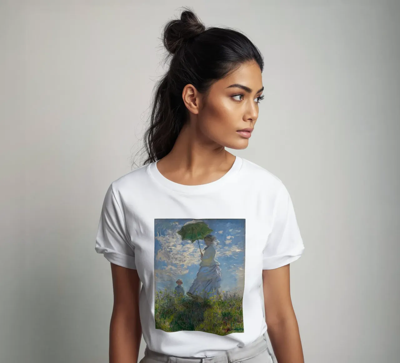 Claude Monet - Donna con ombrellone t-shirt da Wirla
