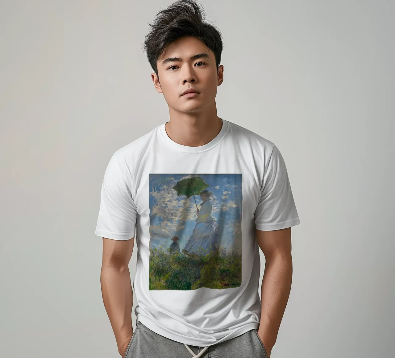 Claude Monet - Donna con ombrellone t-shirt da Wirla