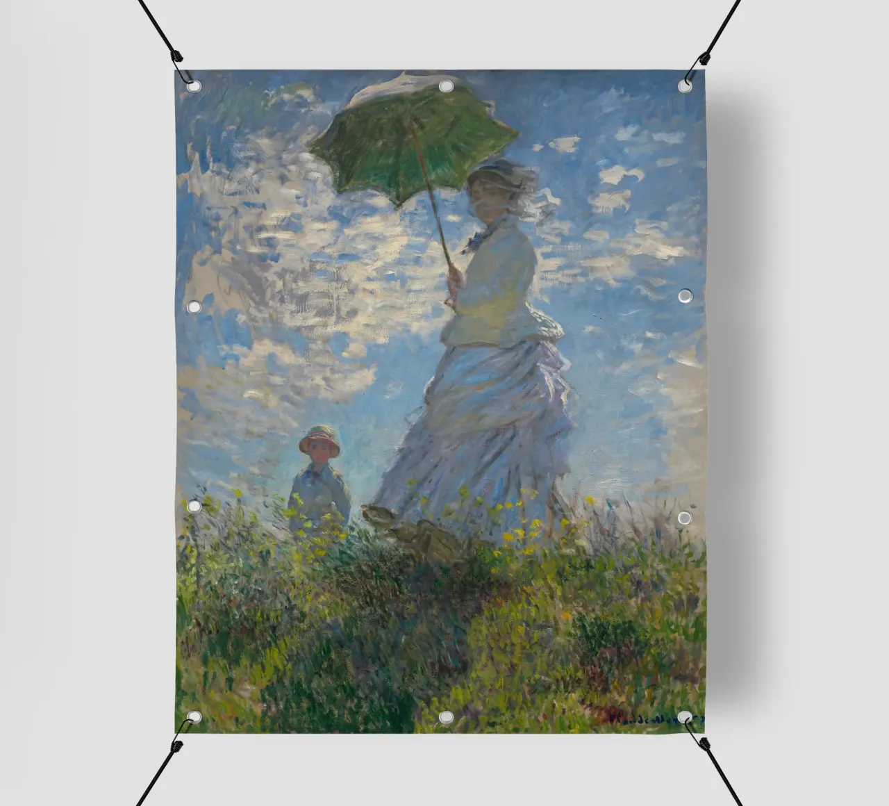 Claude Monet - Donna con ombrellone telo in pvc da Wirla