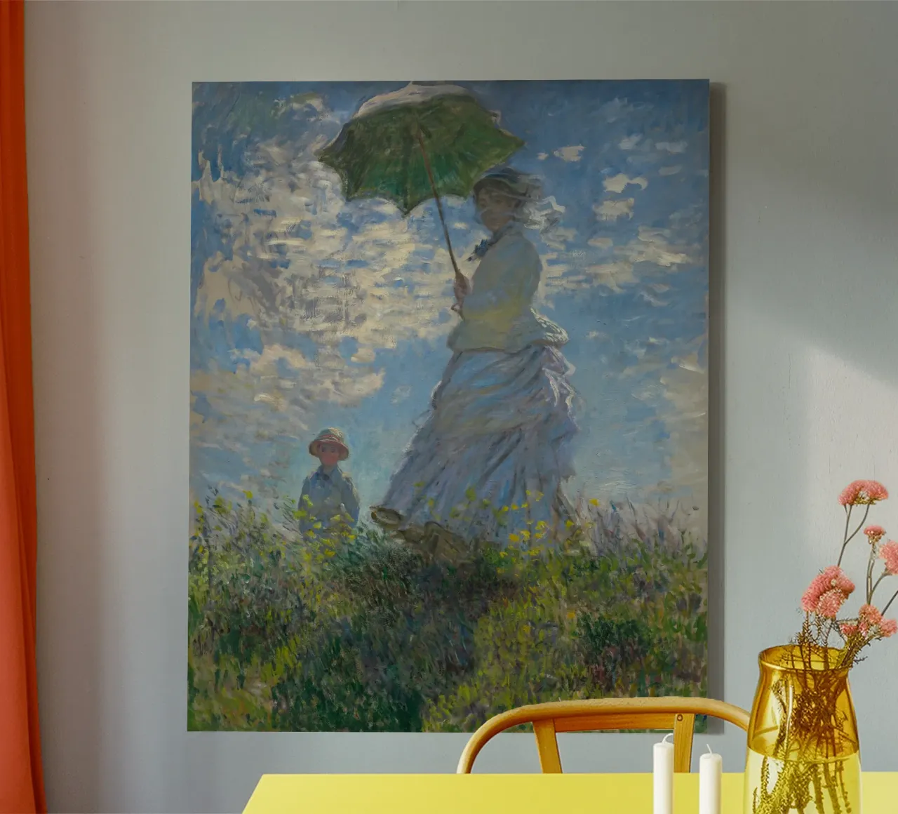 Claude Monet - Donna con ombrellone tela con Cornice a cassetta da Wirla