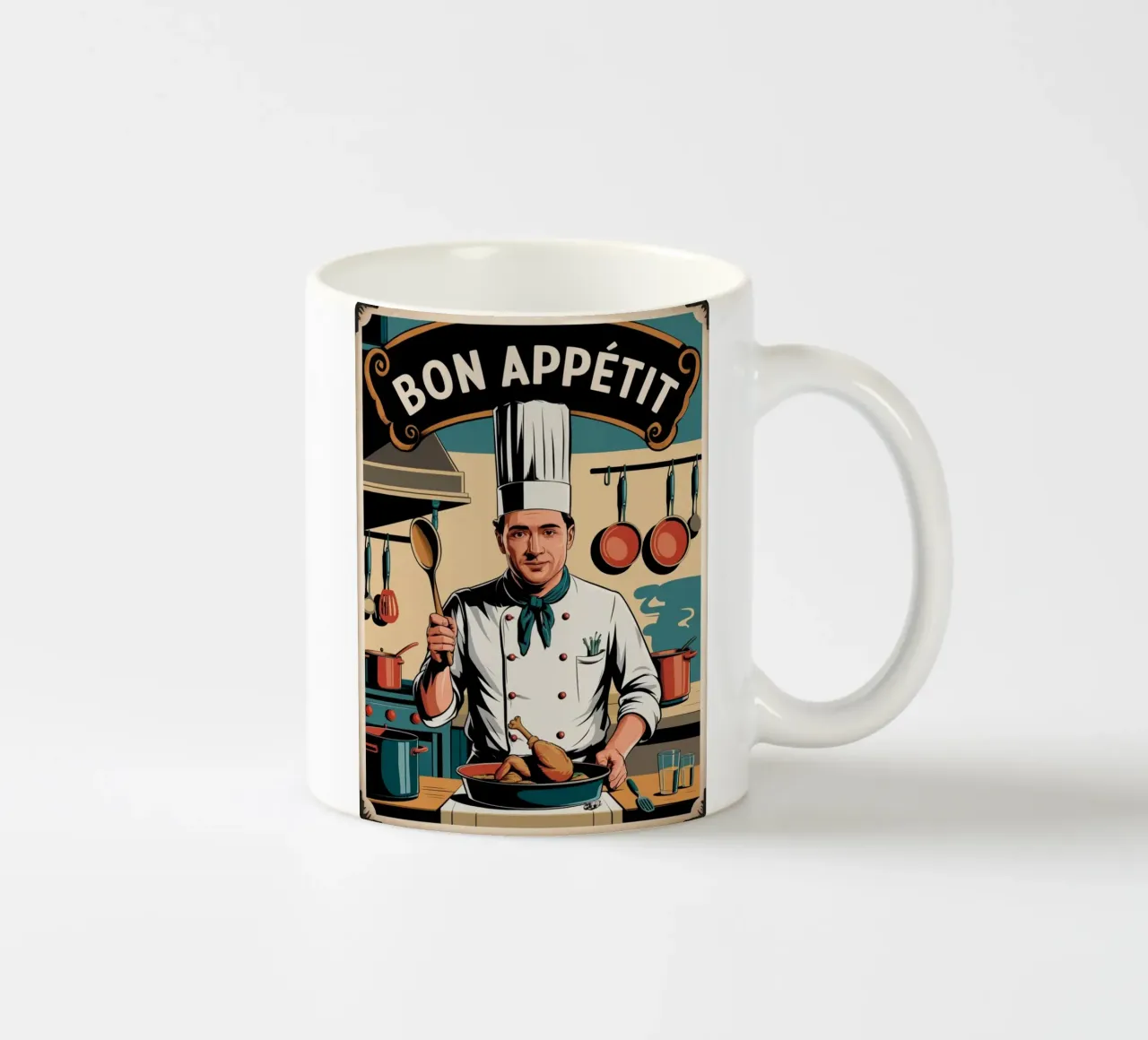 Bon Appetit tazza in ceramica da Shark Printables