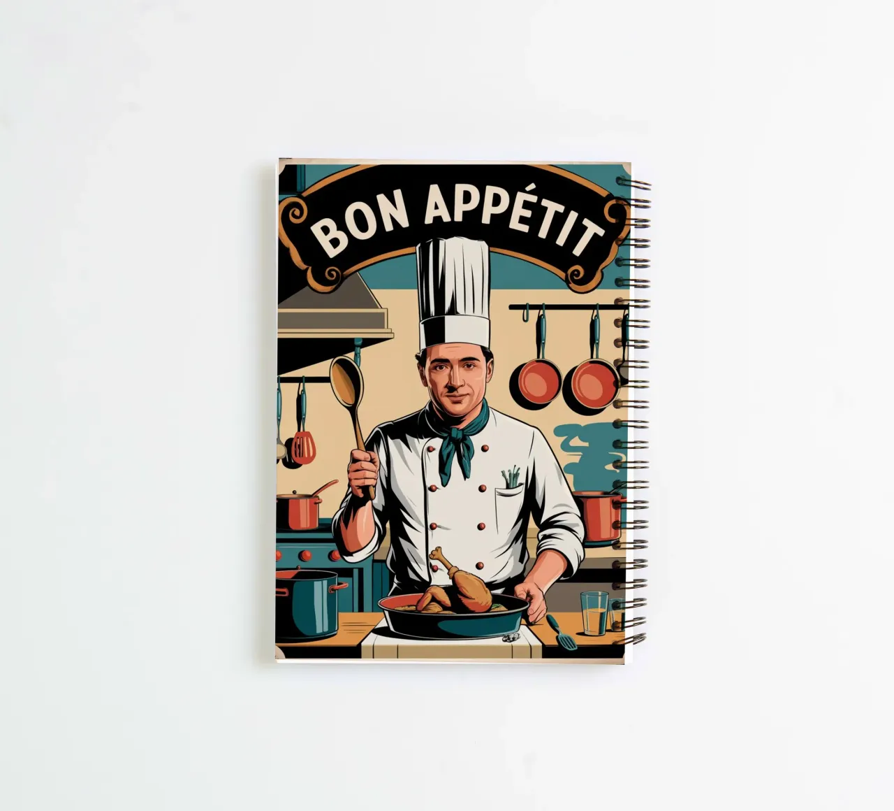 Bon Appetit spiral notebook by Shark Printables