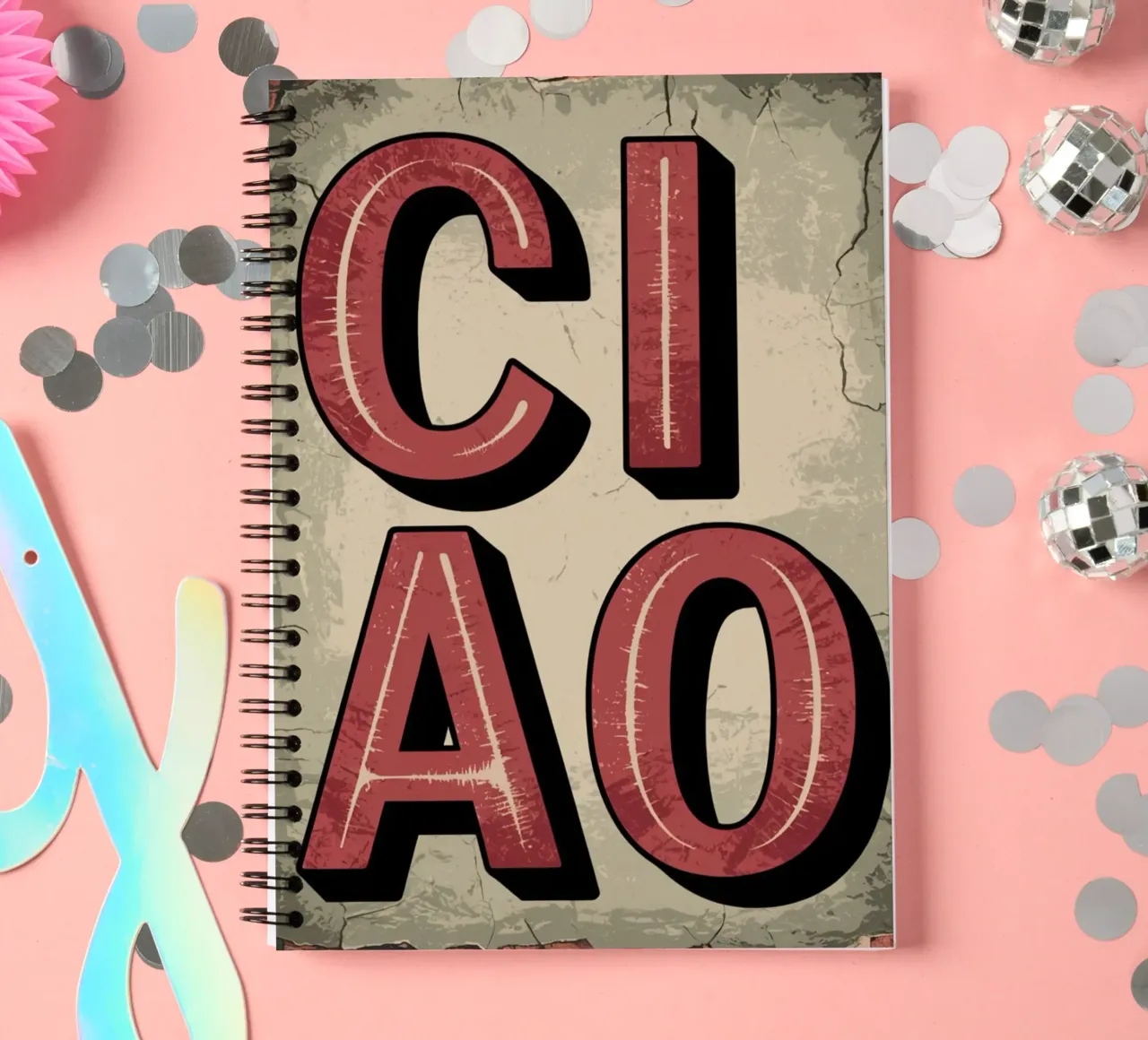 Ciao spiral notebook by Shark Printables
