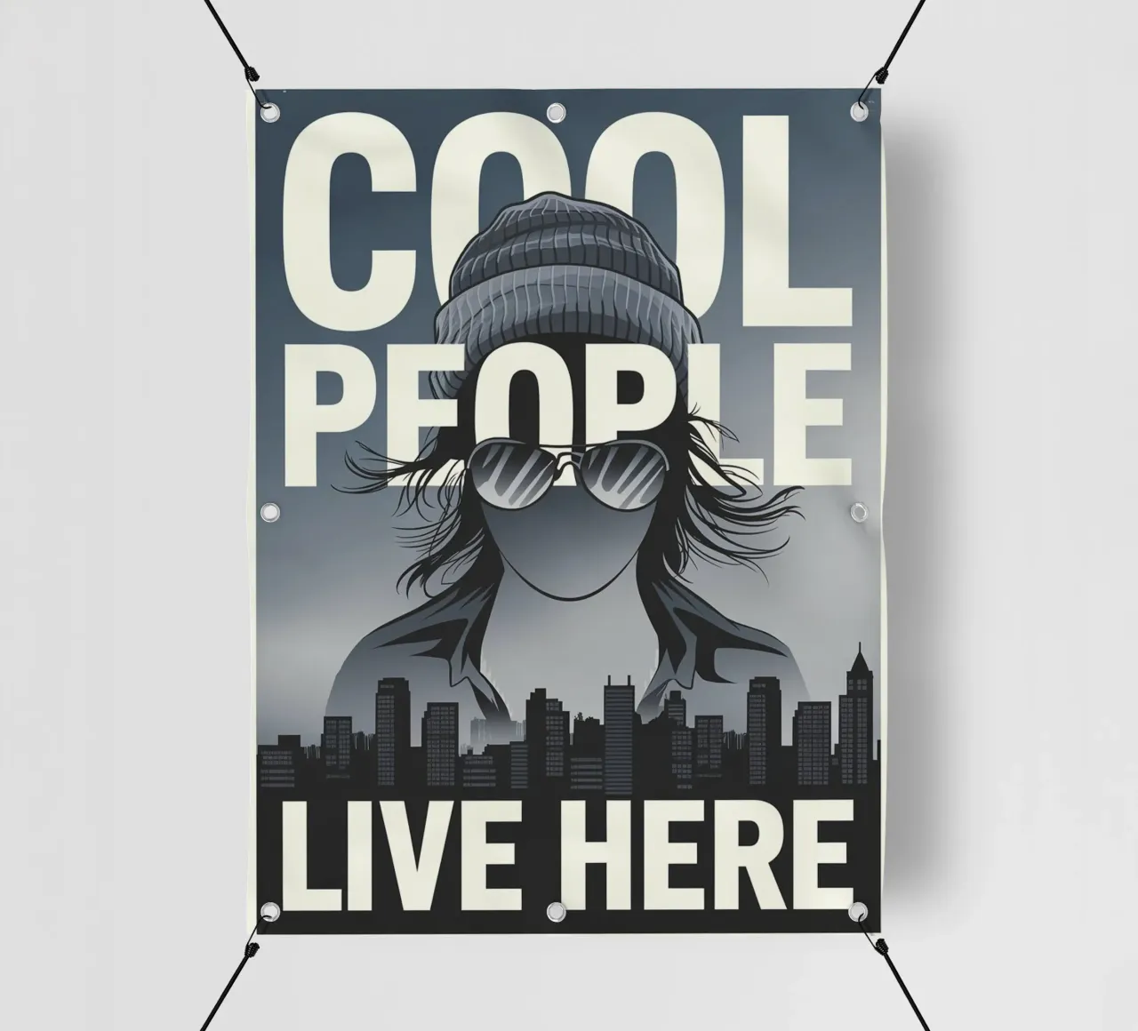 Qui vive gente in gamba telo in pvc da Shark Printables