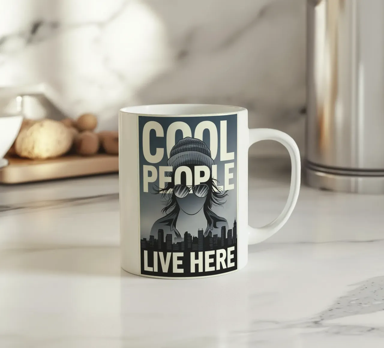 Qui vive gente in gamba tazza in ceramica da Shark Printables